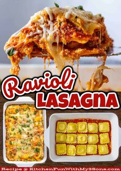 the cover of ravioli lasagna