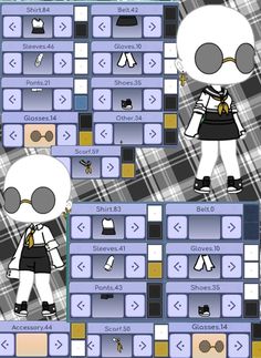 an animated character is shown in the style of a computer game, with buttons and symbols