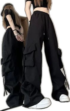 Kpop Cargo Pants Outfit, Kpop Pants, Oversized Korean Fashion, Sweatpants Baggy, Woman Streetwear, Fesyen Islam, Estilo Tomboy, Streetwear Chic, Pant Women