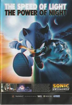 an advertisement for the video game sonic the hedgehog