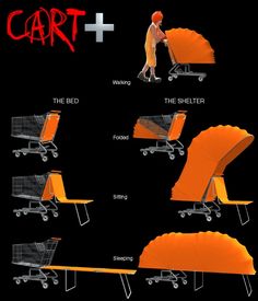 an image of a cart with wheels attached to it and instructions on how to use it