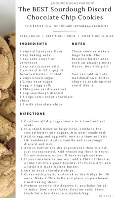 the best sourdough disard chocolate chip cookies recipe is shown in this image