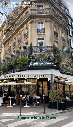 the outside of a cafe in paris, france