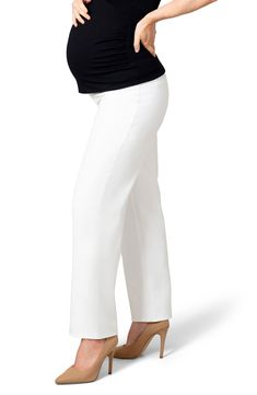 Look polished throughout the trimesters in these stretch-kissed maternity pants made from smooth crepe and a foldable waistband. 80% polyester, 15% viscose, 5% elastane Spot clean Made in the UK Spring Maternity Wear Bottoms, Bump Friendly, Spring Maternity Stretch Bottoms, Fitted Maternity Pants, Elegant Stretch Cream Pants, Maternity Wear Straight Leg Bottoms For Spring, Spring Maternity Wear Straight Leg Bottoms, Spring Maternity Straight Leg Bottoms, Tiffany Rose, Maternity Pants