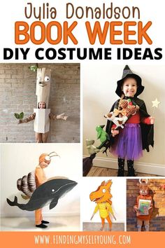 stickman, room on the broom, zog, gruffalo and snail on the whale costumes Boys Book Character Costumes, Book Week Characters, Book Week Costume Ideas, Story Book Costumes, Character Day Ideas, Kids Book Character Costumes