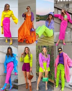 Ropa Color Neon, Bright Colored Outfits, Colorful Outfits, Neon Outfits, Bright Colored