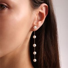 F R E S H W A T E R ∙ ⚘ ∙ P E A R L ∙ ⚘ ∙ D R O P ∙ ⚘ ∙ E A R R I N G S Add a touch of bridal elegance to your look with our stunning Freshwater Pearl Drop Earrings. These exquisite earrings feature delicate freshwater pearls that beautifully accent the elegant drop silhouette. With their sophisticated style and timeless appeal, they are the perfect accessory for weddings and other special occasions. The delicate drop design with freshwater pearls offers a touch of bridal charm.♡ * Material: Hig Cheap Classic Pearl Drop Earrings, Cheap Elegant Dangle Pearl Earrings, Luxury Drop Earrings With Pearl Charm, Long Drop Pierced Linear Earrings For Wedding, Long Drop Linear Earrings For Wedding, Party Long Drop Pearl Single Earring, White Pierced Linear Earrings For Wedding, Party Pearl Drop Earrings, Dangle Pearl Earrings