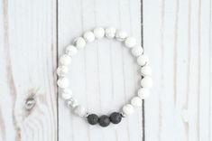 Aromatherapy Oil Diffuser Bracelet Howlite Lava Stone | Etsy White Casual Bracelet For Meditation, Casual White Bracelet For Meditation, Aromatherapy Bracelet, Healing Yoga, Healing Codes, Oil Diffuser Bracelet, Meditation Beads, Hand Wrist, Yoga Bracelet