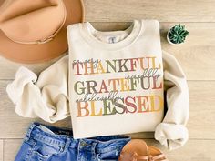 Thankful Grateful Blessed Shirt, Retro Thanksgiving, Thanksgiving Sweater, Thanksgiving Sweatshirt, Blessed Shirt, Thankful Shirt, Thanksgiving Tee, Thankful Grateful Blessed, Fall Sublimation