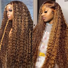 250 Density Highlight Honey Brown Curly HD Lace Front Human Hair Wigs 13x6 Ombre Color 30 Inch Water Lace Front Human Hair Wigs, Lace Front Human Hair, Honey Brown, Ombre Color, Deep Wave, Hd Lace, Frontal Wigs, Hair Wigs, Human Hair Wigs