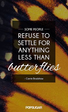 some people refuse to setile for anything less than butterflies - carina brodafow