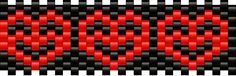 a red and black beaded pattern on a white background