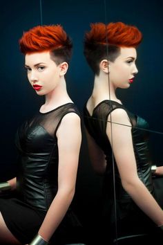 Black Pixie Haircut, Cropped Hair, Black Pixie, Fire Hair, Trendy Short Haircuts, Punk Hair, Faux Hawk, Funky Hairstyles, Edgy Hair