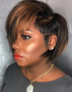 Here Are 10 Haircuts To Try In 2023 - Essence Bob With Shaved Side For Black Women, Short Hair Style For Black Women With Round Faces, Black Woman Haircut, Short Hair Ideas For Black Women, Black Hair Cuts For Women, Short African American Hairstyles, Bob Cut With Layers, Short Hair Cuts For Women Black