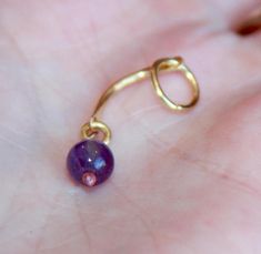 Genuine Amethyst Belly Button Rings Gold Belly Ring Delicate Purple Internally Threaded Jewelry As A Gift, Purple Internally Threaded Jewelry Gift, Belly Button Rings Gold, Belly Piercing Jewelry, Gold Belly Ring, Thrift Inspo, Belly Button Jewelry, Ring Purple, Blue Jade