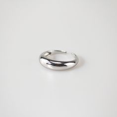 Adjustable Polished Dome Ring For Promise, Adjustable Polished Dome Ring For Promises, Silver Tarnish Resistant Dome Ring, Silver Tarnish-resistant Dome Ring, Minimalist Open Band Jewelry With Shiny Finish, Sterling Silver Dome Ring With Thick Band For Promise, Silver Minimalist Dome Ring, Silver Dome Ring Tarnish Resistant As Gift, Minimalist White Gold Dome Ring, Tarnish Resistant