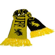 Universal Studios Wizarding World Harry Potter Hufflepuff Reversible Scarf New No Tag Knit Reversible Hufflepuff Scarf With Fringe And Embroidered House Icon From The Wizarding World Of Harry Potter 100% Acrylic Knit Scarf With Fringe Trim Embroidery Sized For Adult Wear Apprx. 61" L X 7 1/4" W (Without Fringe) Apprx. 4 1/2" L Fringe Hand Wash Imported Unisex Harry Potter Gryffindor Scarf, Ravenclaw Scarf, Halloween Tutu Costumes, Embroidered House, Harry Potter Knit, Gryffindor Scarf, Hufflepuff Pride, Harry Potter Universal Studios, Hufflepuff House