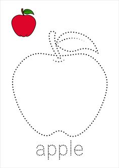 an apple is flying through the air with dotted lines