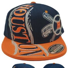 Brand New 100% Polyester Premium Houston Hurricane Snapback Hat In Baseball Colors. Houston Name Hurricane'd Vertical On A Navy Blue Crown With Cross-Bats And Baseball Off-Center And Orange Bill. Great Look With Houston Script Name On Back. One Size Fits Most. Snapback Hats Like These Usually Retail For $29 Plus Shipping, But You Can Take Advantage Of This One For Only $16 With Free Domestic Priority Mail Shipping!!! Hat Has Logos And Letters On Front And Back Of Crown Embroidered, Stitched On. Casual Orange Hat For Sports Events, Casual Orange Baseball Cap For Sports Events, Casual Orange Snapback Hat With Flat Brim, Orange Casual Baseball Cap For Sports Events, Casual Orange Baseball Cap With Flat Bill, Casual Orange Snapback Hat With Flat Bill, Orange Casual Snapback Hat With Flat Bill, Casual Orange Flat Bill Baseball Cap, Orange Baseball Cap For Sports Events