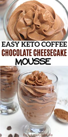 easy keto coffee chocolate cheesecake mousse