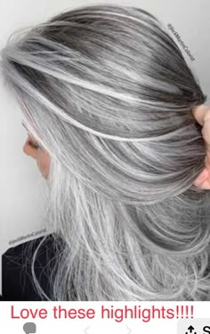 Medium Brunette Hair, Silver Hair Highlights, Gray Highlights, Grey Hair Looks, Pepper Hair, Salt And Pepper Hair