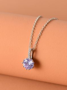 Color: Mauve Purple Gender: Women Material: Copper Quantity: 1 piece Details: Rhinestone Type: Pendant Necklaces IN Length 17.7 This data was obtained from manually measuring the product, it may be off by 1-2 CM. Crystal Round Pendant Necklace, Gift Rhinestone Necklace In Diamond White, Purple Rhinestone Necklace For Gift, Rhinestone Necklace With Cubic Zirconia For Gift, Gift Rhinestone Necklace With Cubic Zirconia, Rhinestone Necklace In Cubic Zirconia For Gift, Cubic Zirconia Rhinestone Necklace With Round Pendant, Crystal Rhinestone Necklace As Gift, Round Crystal Rhinestone Necklace For Gift