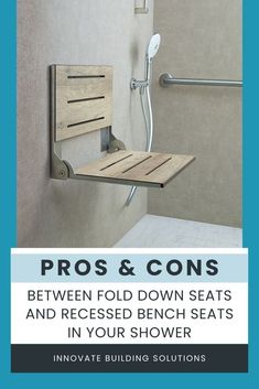 the shower seat is made out of wood and has an adjustable shelf to hold it