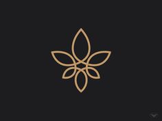 a gold leaf logo on a black background