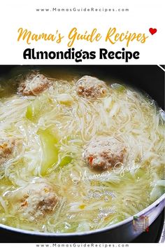 a pan filled with meatballs and noodles