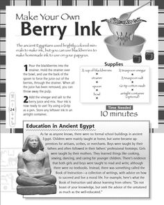 an article about how to make your own berry ink with pictures and instructions on it