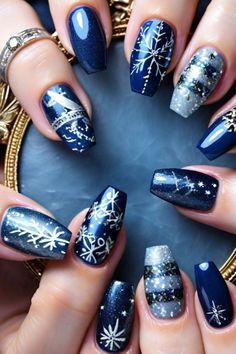 Experience the beauty of winter with these stunning blue nail designs! Get ready for 2024's hottest trends. #FrozenBeauty #WinterNailArt #2024 Beauty Of Winter, Blue Nail Designs, Blue Nail, Blue Winter, Winter Nail Art, Winter Nail, Nail Designs Spring, Types Of Nails, Blue Nails