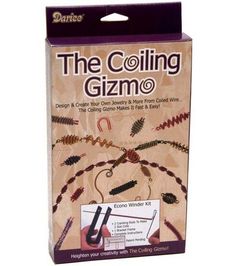 the coiling gizmo kit is packaged in a cardboard box with instructions on how to use it