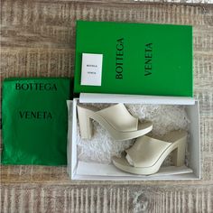 Original! Perfect Condition. Never Worn. Size 37. Heel Height: 10cm Rubber Gleam Heeled Sandals. Autumn-Winter, White, Made In Italy, Peep Toe, Rubber, Rubber Sole, Square Heel. Bottega Veneta Shoes, New Bottega, Winter White, Heeled Sandals, Bottega Veneta, Rubber Sole, Autumn Winter, Sandals Heels, Heel Height