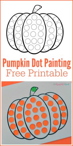 pumpkin dot painting printable for kids to color