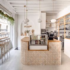 Interior Designer based in Sydney | AMA Studio Interiors Cafe And Bar Design, Yoga Cafe, Cafe Counter, Bakery Design Interior, Cafe Seating, Cafe Shop Design