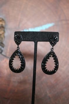 "These fun and stylish rhinestone long earrings with large crystals are a great statement piece! Pageant, prom, or bridal! Size of earrings: 1\" Wide and 2.5\" Long. Color: Black rhinestones more colors available! please feel free to browse through our listings or message us! Looking for a matching bracelet? https://www.etsy.com/listing/689549912/black-bracelet-black-prom-bracelet-black?ref=shop_home_active_34&frs=1 https://www.etsy.com/listing/550147426/black-rhinestone-bracelet-black-cryst Prom Bracelet, Black Hoop Earrings, Rhinestone Hoop Earrings, Black Hoops Earrings, Black Fitness, Prom Earrings, Rose Gold Crystal, Fitness Competition, Black Bracelet