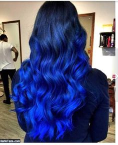 Long Blue Hair, Bright Blue Hair, Rich Brown Hair, Vivid Hair Color, Beautiful Hair Color, Midnight Sky