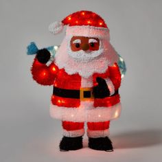 Welcome Santa into your home with the Tinsel Santa Novelty Sculpture Light with Interchangeable Faces from Wondershop™. This Santa novelty sculpture comes carrying a bag of gifts and decorated with tinsel for a festive look. It's designed with four interchangeable faces to help you customize the look. Designed for both indoor and outdoor use, this tinsel Santa novelty sculpture features incandescent bulbs that light up with a constant effect to help create a beautiful, glowing space. Wondershop™ Collapsible Christmas Tree, Incandescent Christmas Lights, Christmas In La, Red Christmas Lights, Orange String Lights, Mini String Lights, Bird Statues, Led Fairy Lights, Festive Look