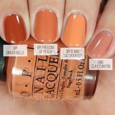 OPI Freedom Of Peach | Washington D.C. Collection Comparisons | Peachy Polish Peach Nail Polish, Peach Nails, Opi Nail Polish, Fall Nail Colors, Opi Nails, Fall Nail, Nail Polish Colors