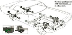 an image of the front end of a car with its suspensions and parts attached to it