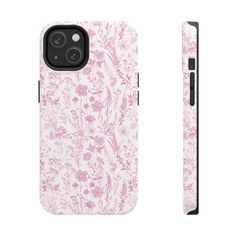 an iphone case with pink flowers on it