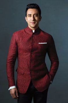 Red Embroidered Bandhgala For Transitional Season, Red Embroidered Bandhgala For Wedding, Transitional Red Embroidered Bandhgala, Wine Jodhpuri Suits For Men, Wine Color Jodhpuri Suit, Blazers For Men Casual