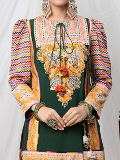 Multicoloured Printed Suit With Musturd Organza Dupatta and Sharara Crepe, Satin 3(Suit, Sharara, Dupatta) Suit Elegant Festive Sets With Multicolor Embroidery, Designer Multicolor Silk Kurta, Traditional Drape Sets With Resham Embroidery In Multicolor, Silk Sets With Multicolor Embroidery For Designer Wear, Multicolor Silk Sets With Resham Embroidery, Silk Sets With Multicolor Embroidery In Straight Kurta Style, Designer Raw Silk Sets With Multicolor Embroidery, Silk Sets With Multicolor Embroidery And Straight Kurta, Elegant Multicolor Sets For Navratri