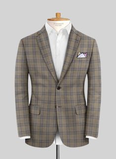 Seal your formal look with a suave piece like our Reda Sand Brown Checks Wool Suit. Tailored using superior-quality wool material, this suit is a must-have addition to your esteemed collection. The overcheck pattern, featuring blue yarns on a calm brown tone, reflects an updated vision of luxury tailoring. For men who wish to dress in a more upscale manner, this suit is a perfect choice. 
 
 Look Includes   Reda     Sand     Brown     Checks     Wool  Fabric  Two Button Jacket Style  Notch Lapel Elegant Plaid Outerwear For Formal Occasions, Elegant Plaid Blazer For Business, Elegant Plaid Outerwear With Notch Lapel, Elegant Plaid Blazer With Notch Lapel, Elegant Plaid Tweed Jacket For Business Casual, Elegant Plaid Suit For Semi-formal Occasions, Elegant Plaid Semi-formal Blazer, Elegant Plaid Blazer For Semi-formal Occasions, Elegant Semi-formal Plaid Blazer