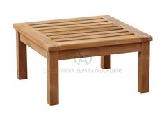 a wooden table that is made out of teak wood and has an open top