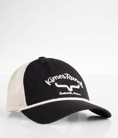 a black and white trucker hat with the words, king's rangers on it