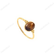 Tiger Eye Ring, 18k Solid Gold Ring, Handmade Ring, Statement Ring, Engagement Ring, Tiger Eye Gold Ring, Gemstone Ring, Gift For Her Material  Metal = 18k Gold Gemstone = Tiger Eye Stone Color = Yellow Stone Size = 5X7 mm Stone Shape = Oval Stone Creation = Natural Total Charm weight = 1 Gram Product Making = Handmade  Thank You Visiting My Shop. Sterling Silver Yellow Gold Cabochon Ring, Fine Jewelry 14k Gold Brown Ring, Sterling Silver Ring With Yellow Gold Cabochon, Gold Cabochon Birthstone Ring Gift, Oval Gemstone Gold Stackable Rings, Brown 14k Gold Rings Fine Jewelry, Brown 14k Gold Fine Jewelry Ring, Brown Hallmarked Rings, Yellow Gold Crystal Ring With Gemstone