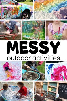 messy outdoor activities for kids to play with