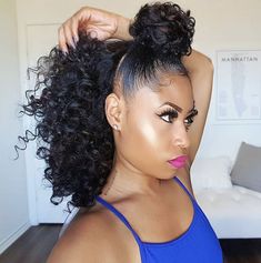 Voice Of Hair, Curly Crochet Hair Styles, Beautiful Black Hair, Haute Hair, Hair Ponytail Styles