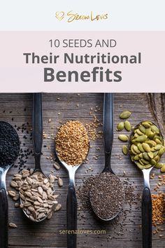 spoons filled with seeds and their nutritional benefits